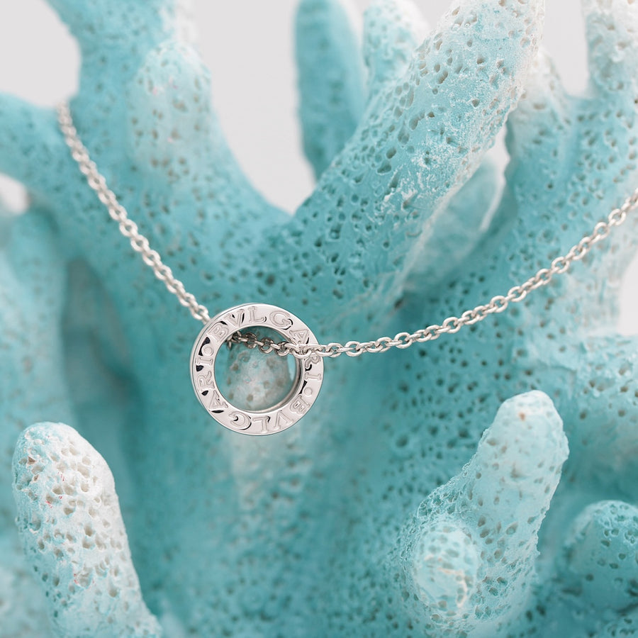 Bulgari B Zero 1 Halskette mit Anhänger in 18KT Weißgold & Bulgari Box