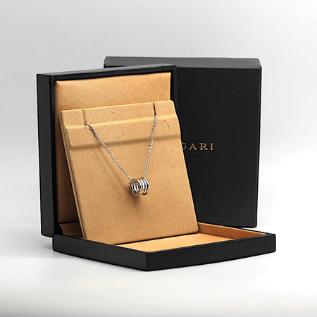 Bulgari B Zero 1 Halskette mit Anhänger in 18KT Weißgold & Bulgari Box