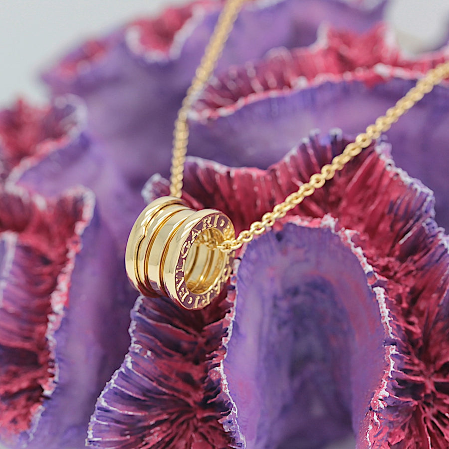 Bulgari B Zero 1 Halskette mit Anhänger in 18KT Gold & Bulgari Box