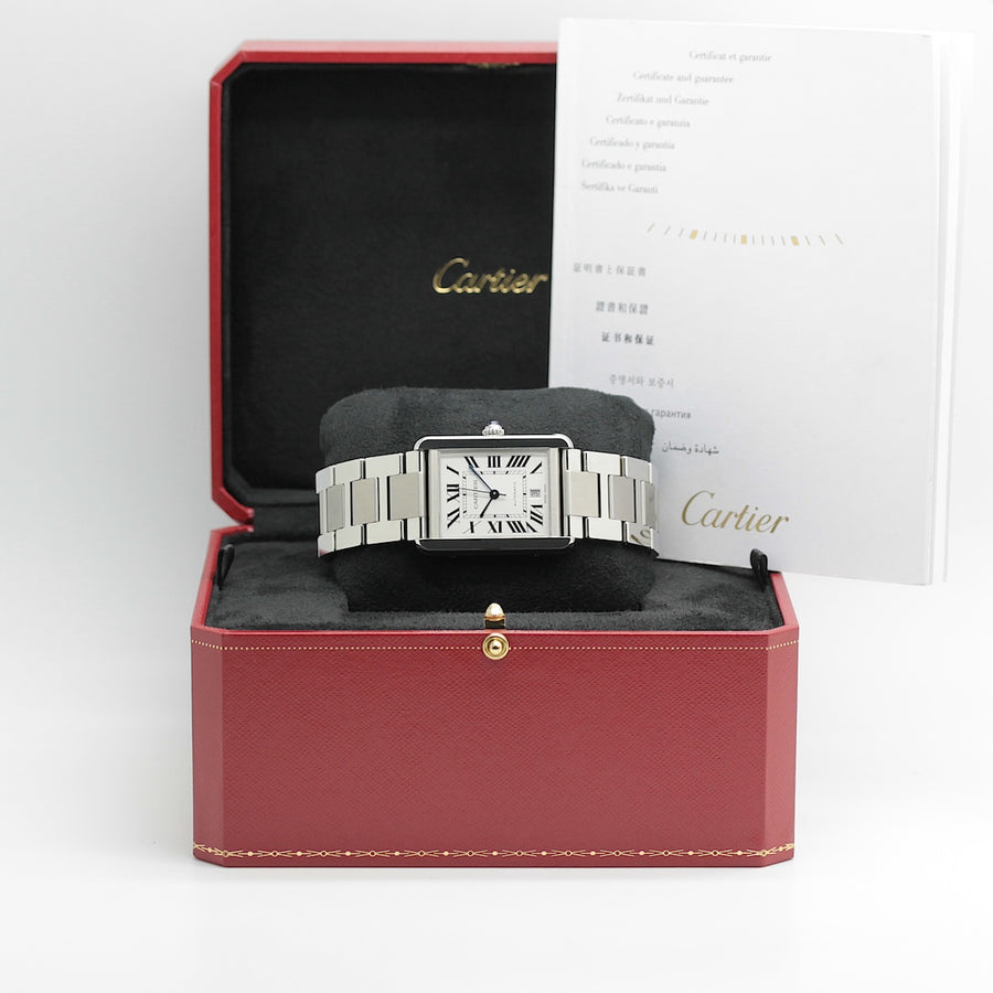 Cartier Tank Solo Stahl Automatik Ref: 3800 mit Box & Papiere von 2017