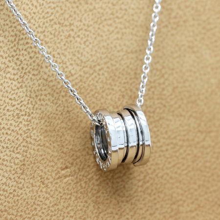 Bulgari B Zero 1 Halskette mit Anhänger in 18KT Weißgold & Bulgari Box