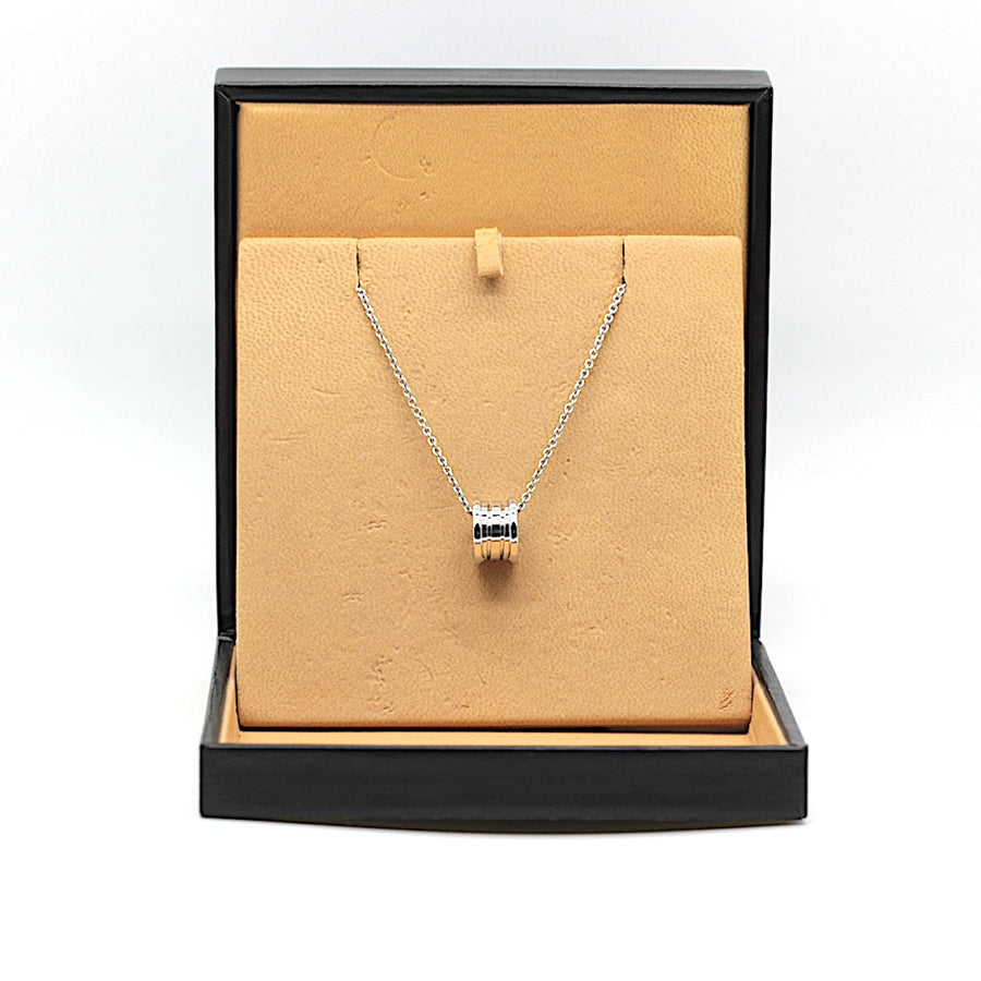 Bulgari B Zero 1 Halskette mit Anhänger in 18KT Weißgold & Bulgari Box