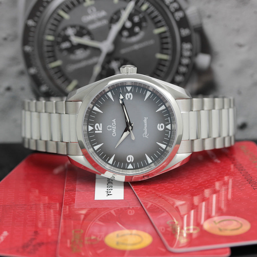 Omega Railmaster Stahl Ref: 235.10.38.20.06.001 mit Box & Papiere von 2025