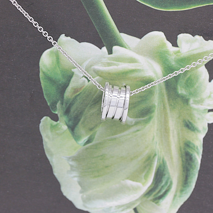 Bulgari B Zero 1 Halskette mit Anhänger in 18KT Weißgold & Bulgari Box