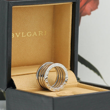 Bulgari B Zero 1 Ring – 4 Band Ring in 18KT Weißgold Gr. 48