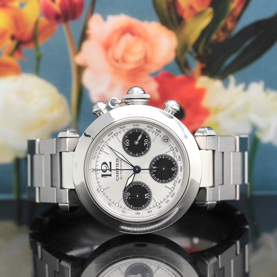 Cartier Pasha C Chronograph Stahl Automatik Ref: 2412