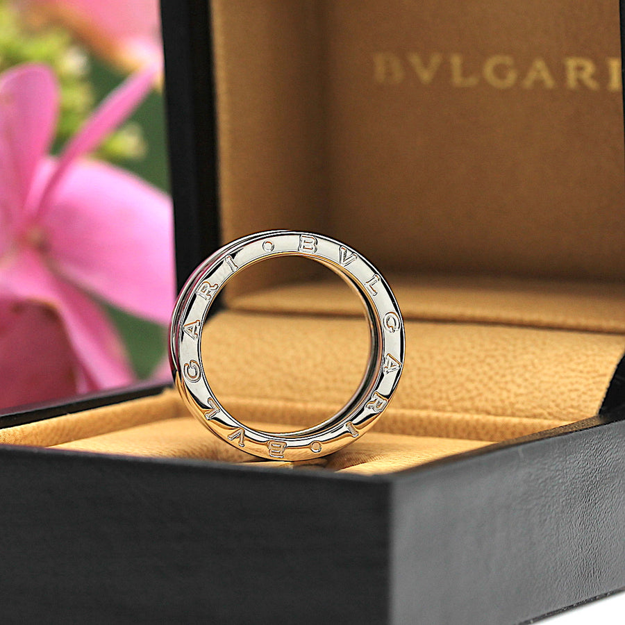 Bulgari B Zero 1 Ring – 2 Band Ring in 18KT Weißgold Gr. 59