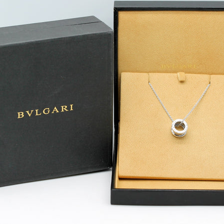 Bulgari B Zero 1 Halskette mit Anhänger in 18KT Weißgold & Bulgari Box