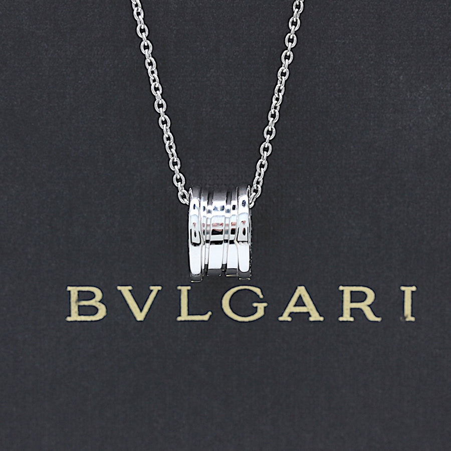 Bulgari B Zero 1 Halskette mit Anhänger in 18KT Weißgold & Bulgari Box