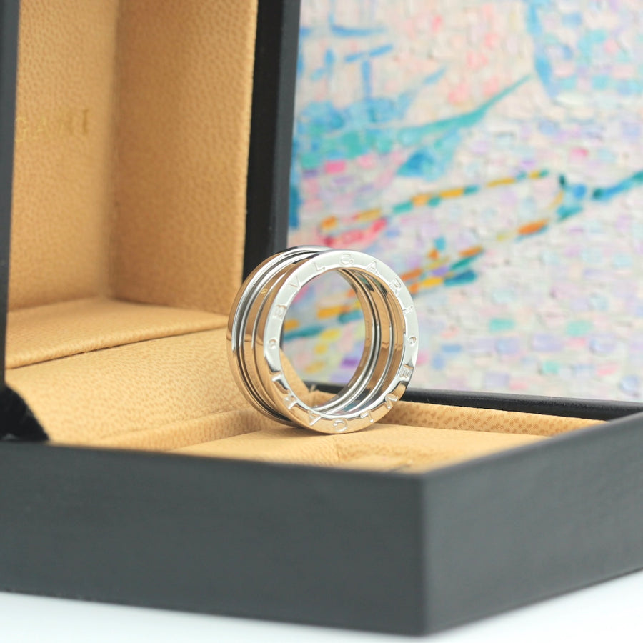 Bulgari B Zero 1 Ring – 3 Band Ring in 18KT Weißgold Gr. 57