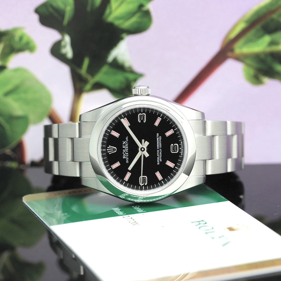 Rolex Oyster Perpetual Stahl Ref: 177200 mit Rolex Box & Papiere von 2016