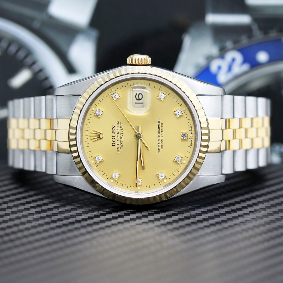 Rolex Datejust 31 Medium 18K Gelb Gold Diamant Zifferblatt Ref